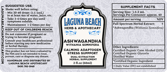 Ashwagandha Liquid Extract, Organic Tincture, 2 fl.oz.