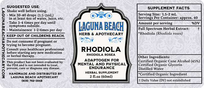 Rhodiola Liquid Extract, Organic Rhodiola Root Tincture (Rhodiola Rosea)