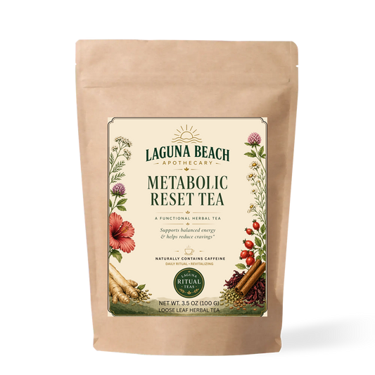 Metabolic Reset naturally caffeinated herbal tea pouch by Laguna Beach Apothecary