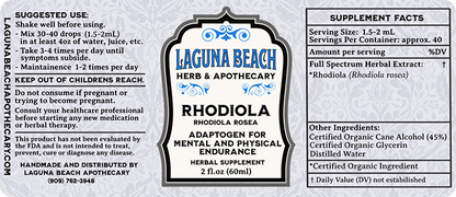 Rhodiola Liquid Extract, Organic Rhodiola Root Tincture (Rhodiola Rosea)